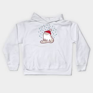 Cute Ragdoll Cat Watching Snowfall Kids Hoodie